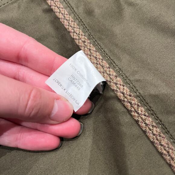 J Crew Downtown Field Jacket Sz XXS 100% Cotton Utility Preppy Y2K Green - Picture 8 of 8